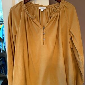 J. Jill Mustard Peasant Tunic Top
